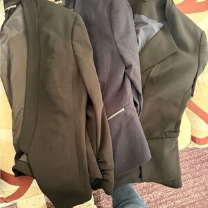 Stylish 2 Blacks and Navy Blazers